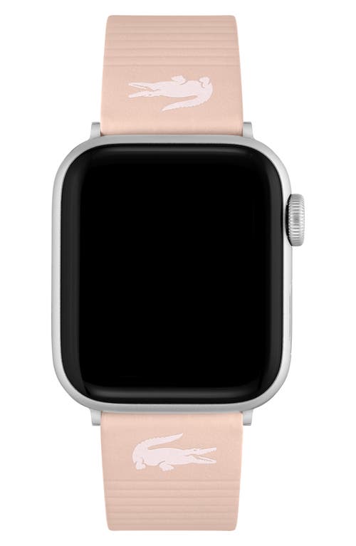 Lacoste Striping Leather Apple Watch® Watchband in Blush