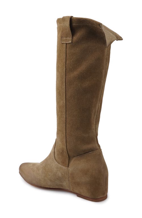 Zigi Hidden Wedge Boot In Sand Suede