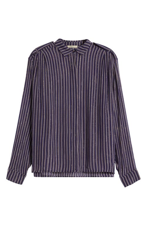 Shop Sessun Sessùn Ginger Metallic Stripe Shirt In Suit Ray