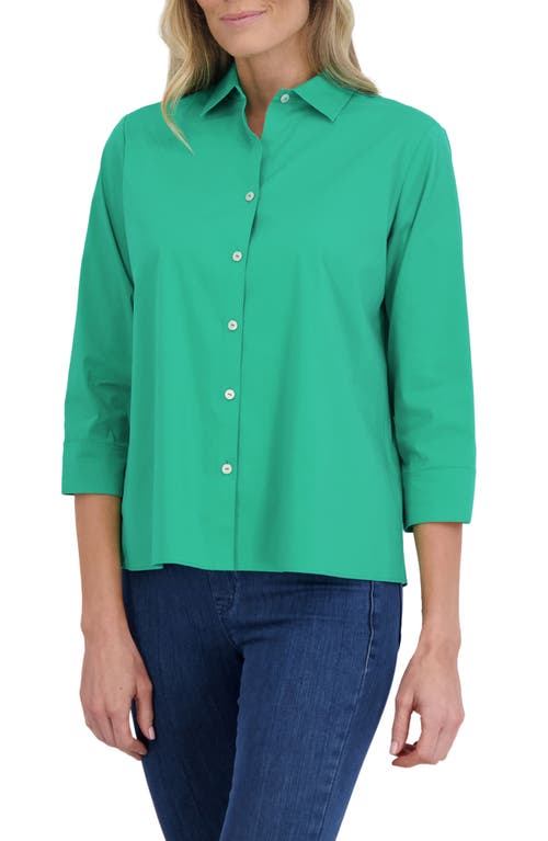 Foxcroft Sanda Cotton Blend Button-Up Shirt at Nordstrom,