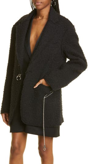 R13 Raw Cut Ragged Blazer - Black Wool