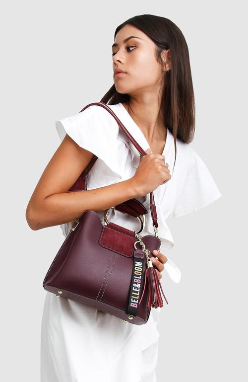 Belle & Bloom Twilight Leather Cross In Merlot