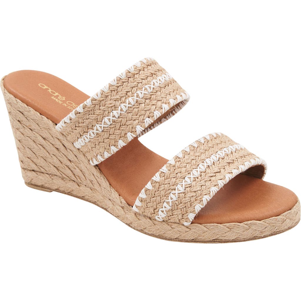 Andre Assous André Assous Nolita Espadrille Wedge Sandal In Natural/white