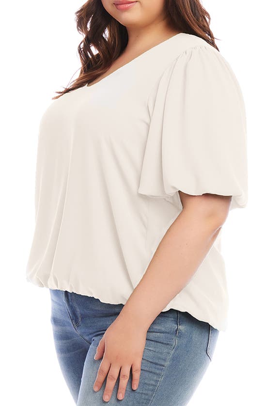 Shop Karen Kane Puff Sleeve Crepe Top In Ivory