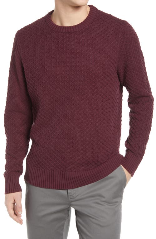 Cotton Piqué Sweater in Oxblood