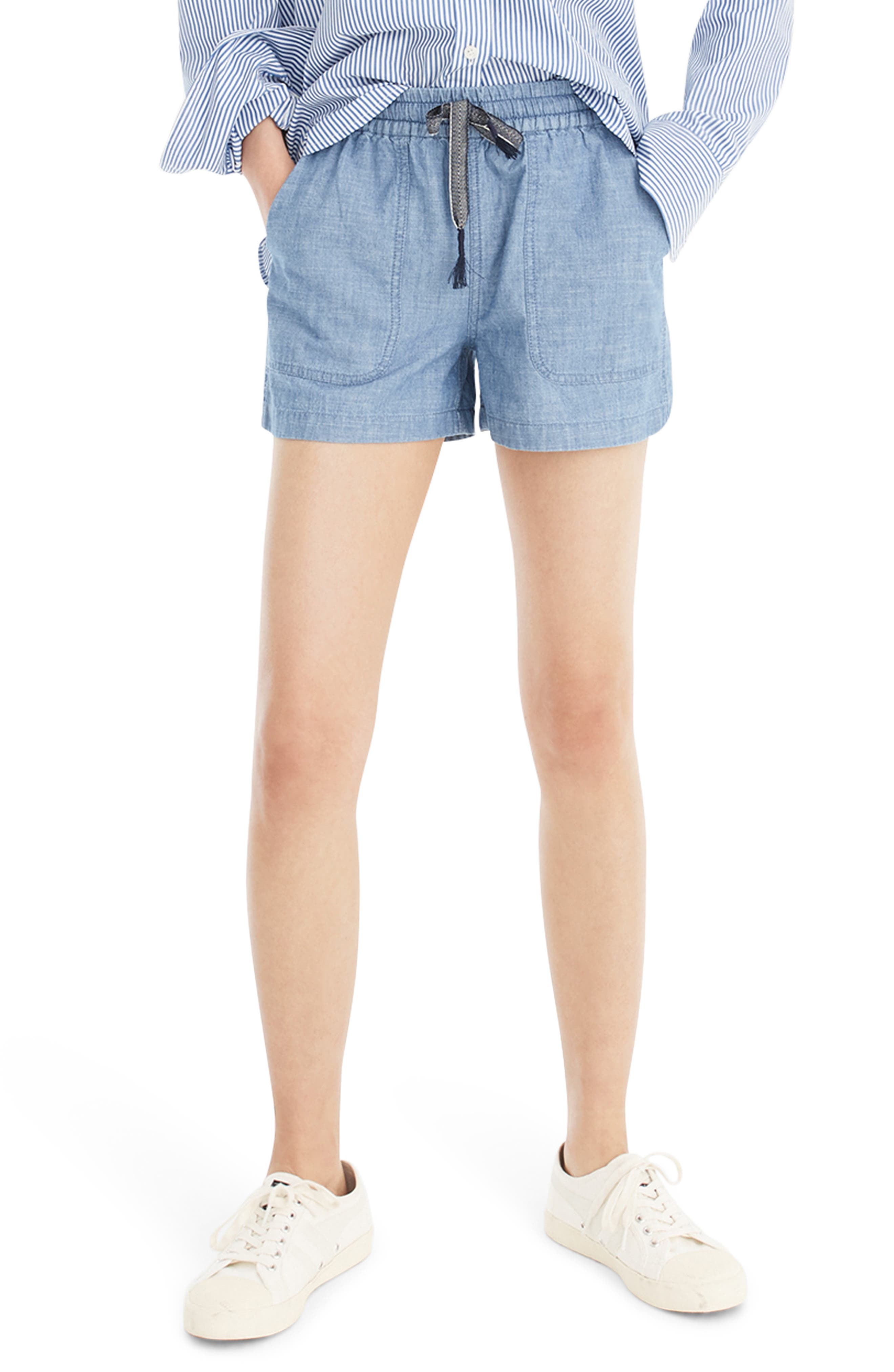 plus size chambray shorts