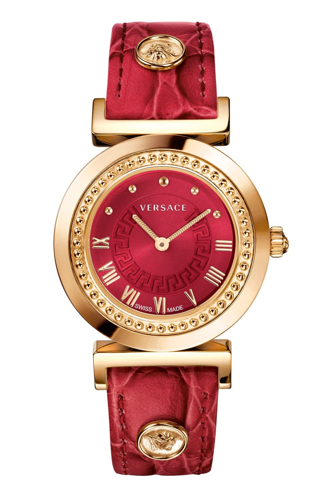 Versace 'Vanity' Leather Strap Watch, 35mm Nordstrom