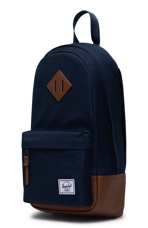 Shop Herschel Supply Co . Heritage Shoulder Bag In Navy/tan