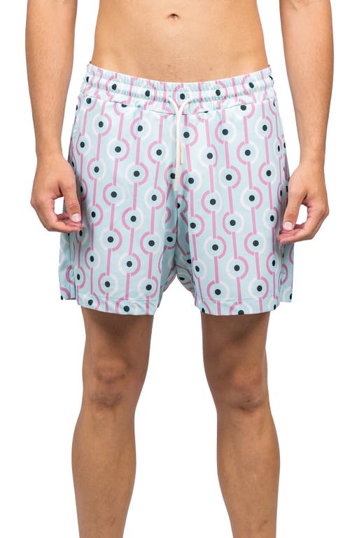 D.RT D. RT Sol Print Stretch Shorts in Navy Pink