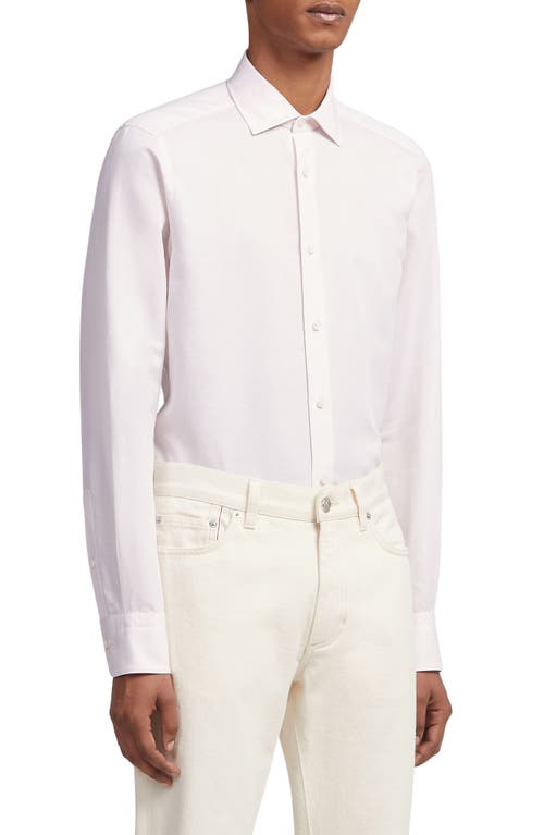 ZEGNA Garment Washed Cotton & Linen Button-Up Shirt at Nordstrom