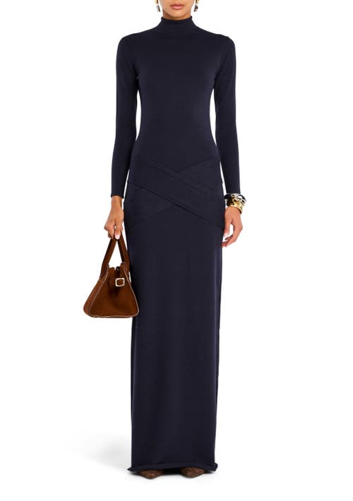 Shop Ser.o.ya Melonie Knit Maxi Dress In Sapphire