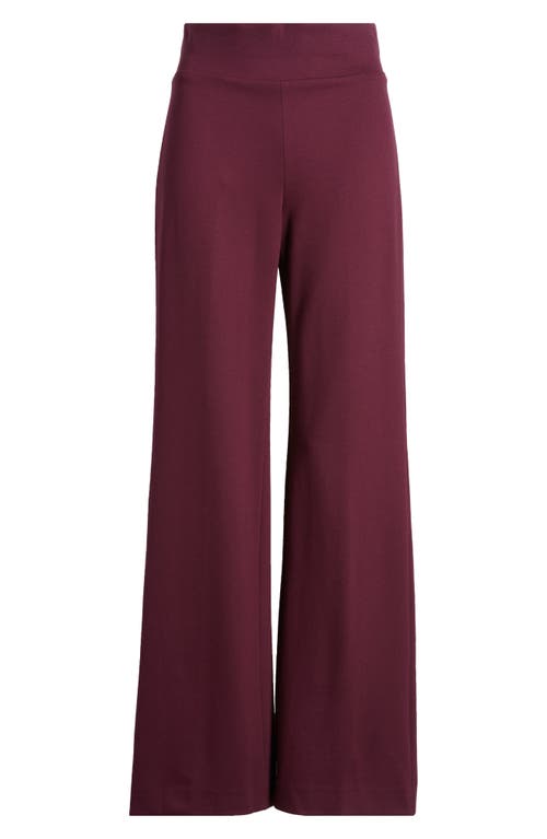 Shop Anne Klein Pull-on Wide Leg Pants In Deep Plum