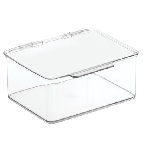 mDesign Plastic Cosmetic Vanity Storage Organizer Box with Hinged Lid in Clear at Nordstrom