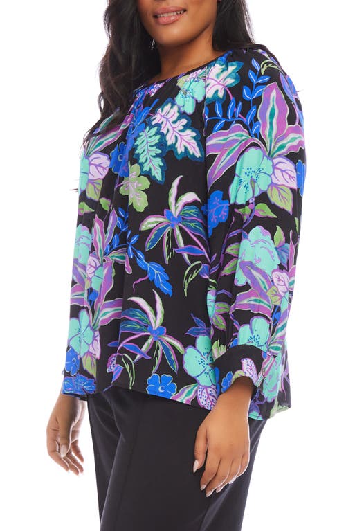 Shop Karen Kane Floral Print Top In Purple Print