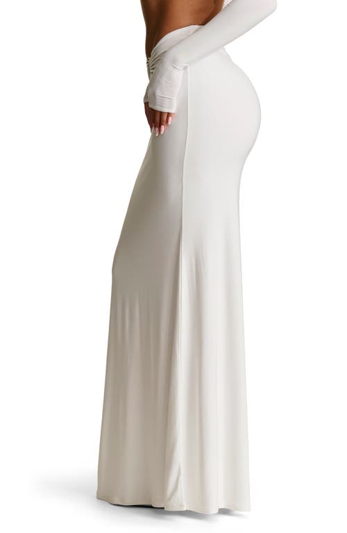 Shop N By Naked Wardrobe Asymmetric Waist Maxi Skirt In White