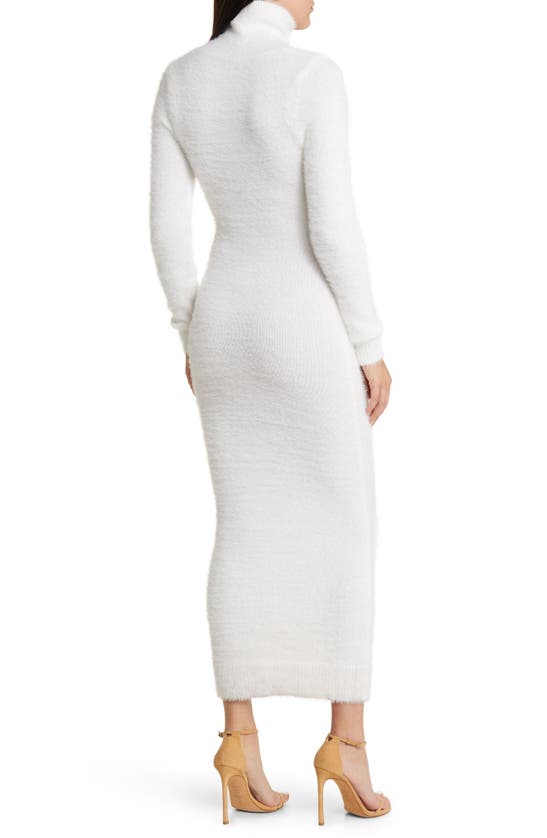Bardot Lavinia Brushed Long Sleeve Turtleneck Sweater Dress In Ivory