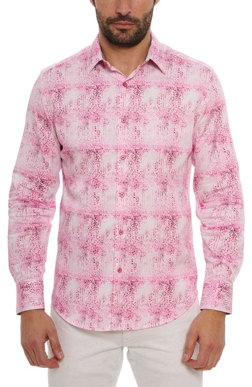 Robert Graham Dreamweaver Classic Fit Print Cotton Button-Up Shirt Pink at Nordstrom,
