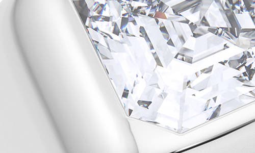 Hautecarat Asscher Cut Lab Created Diamond Signet Ring In 2.00 Ctw 18k White Gold