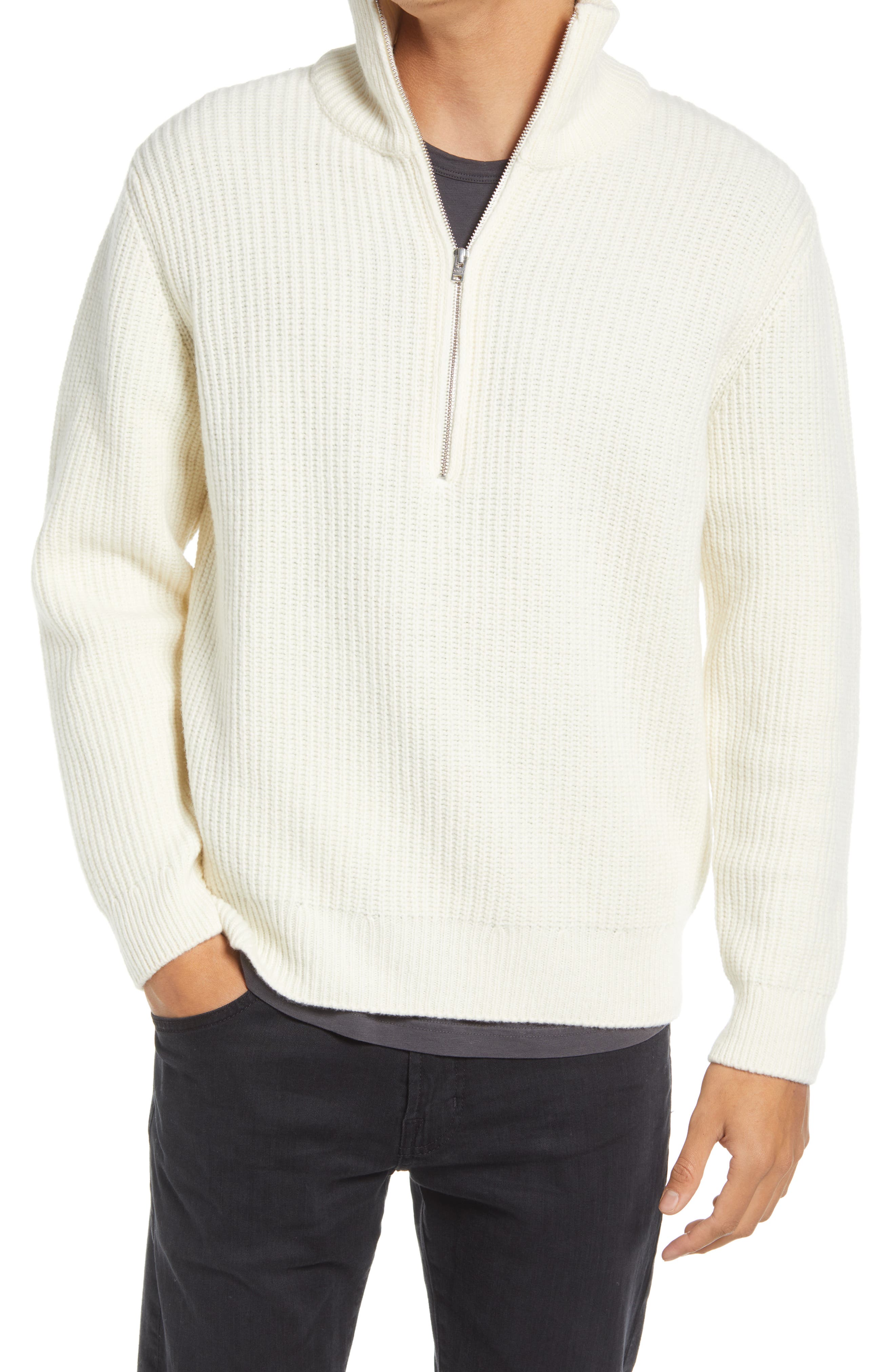 cream quarter zip sweater