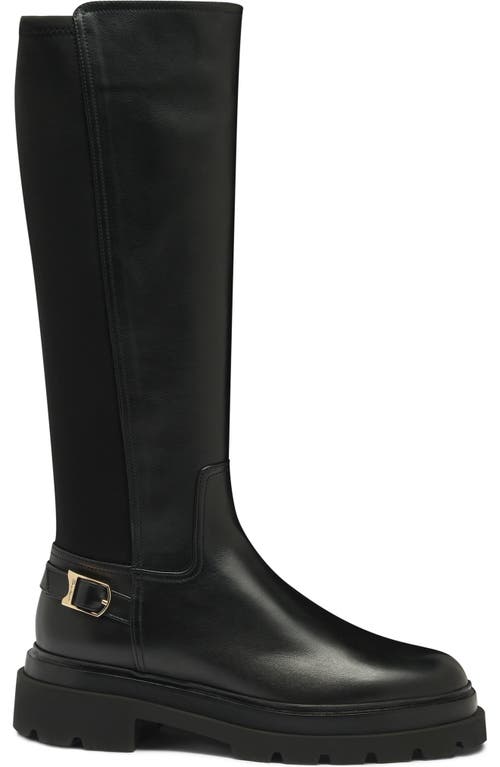 Santoni Erin Black Lugsole Boot In Black
