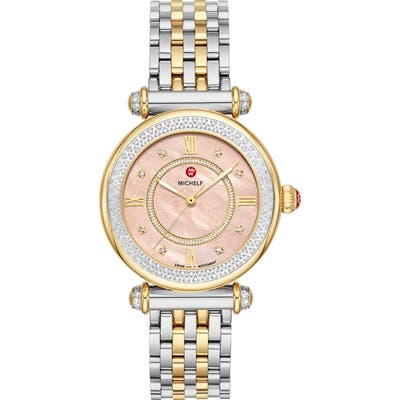 Michele Caber Diamond Dial Watch Head & Interchangeable Bracelet, 35Mm