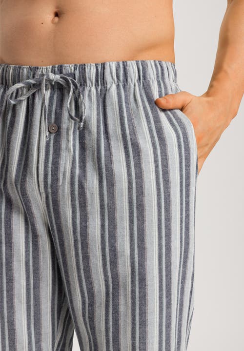 Hanro Men's Cozy Comfort Flannel Pajama Pants In Moonlight Stripe