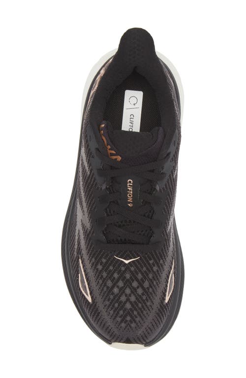 Hoka Clifton Running Shoe In Black/rose Gold