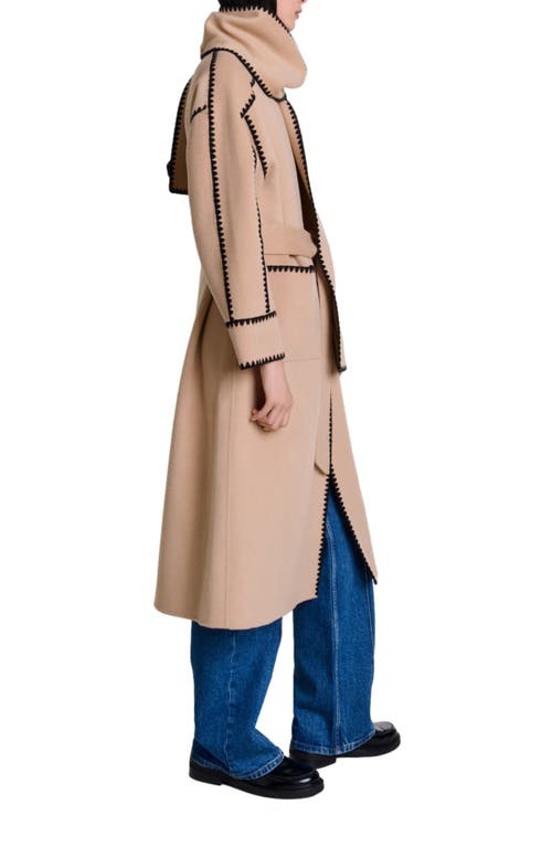 MAJE MAJE TWO-TONE DOUBLE-FACED COAT 