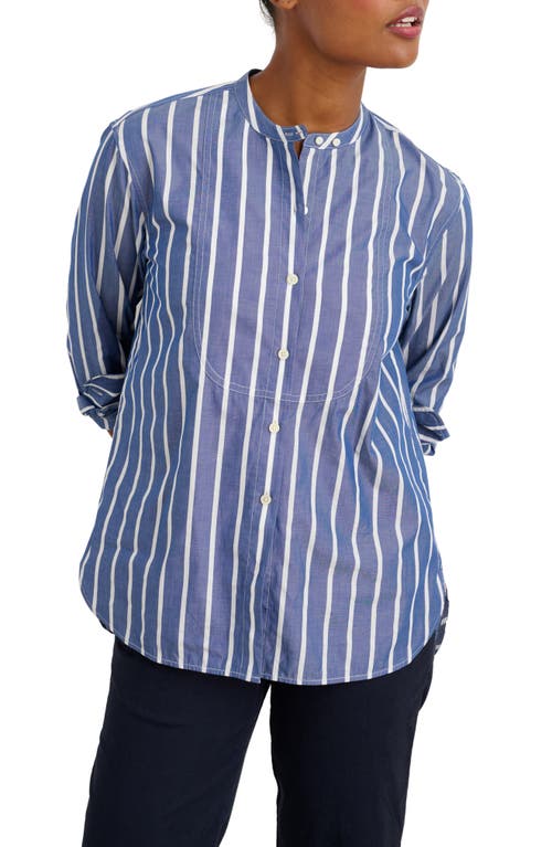 Alex Mill Eloise Stripe Cotton Button-Up Shirt in Navy/White Wide Stripe