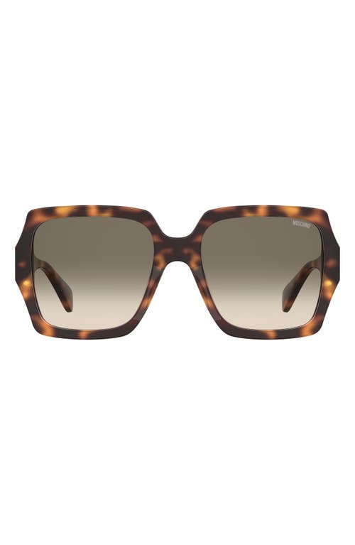 Moschino 56mm Gradient Square Sunglasses In Brown