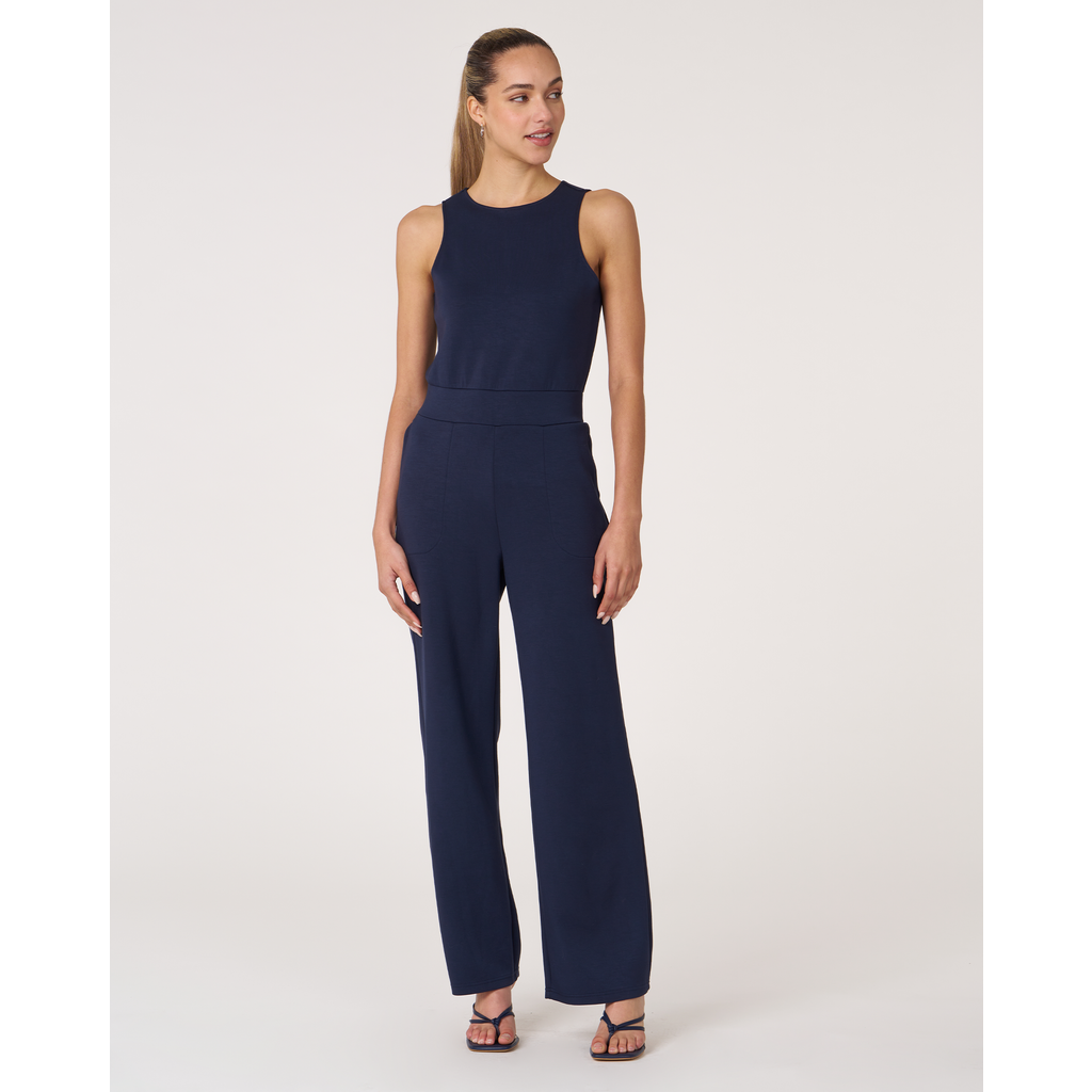 Rebody Active That's A Wrap Scuba Jumpsuit In Cool Navy