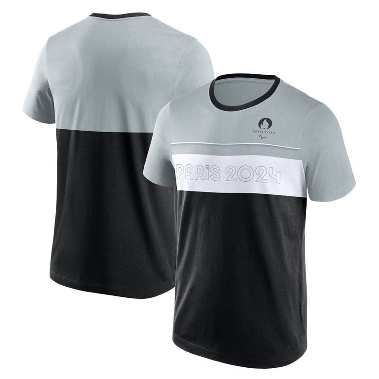 Shop Fanatics Branded Black/gray Paris 2024 Summer Paralympics Edge Depth Outline Panel T-shirt