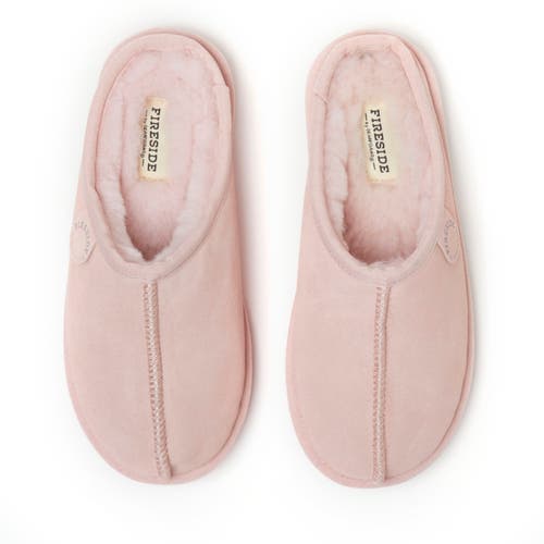 DEARFOAMS DEARFOAMS FIRESIDE GRETA GENUINE SHEARLING CLOG SLIPPER 