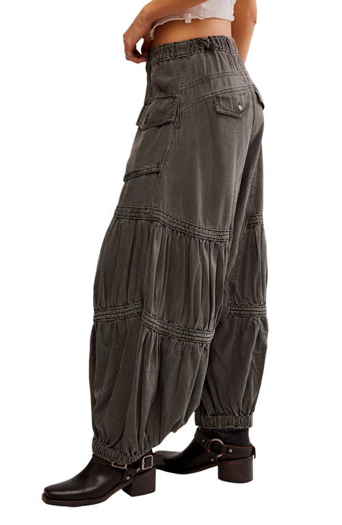 Free People Last Word Parachute Pants In Washed Black