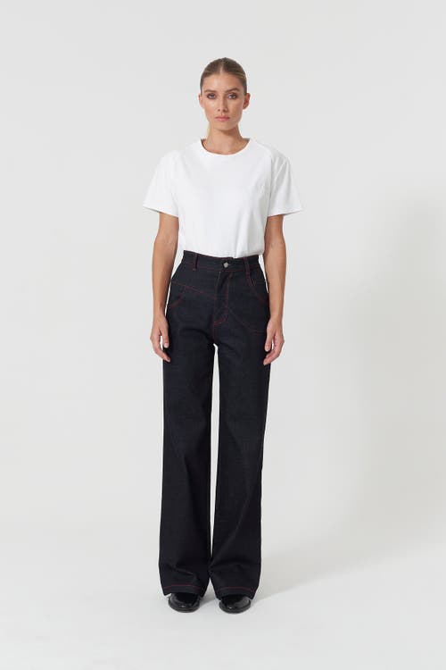 Jendue Blue Davidson Cross Line Jeans In Deep Blue