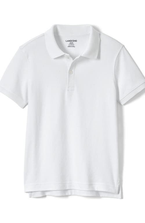 Shop Lands' End School Uniform Kids Short Sleeve Tailored Fit Interlock Polo Shirt In White