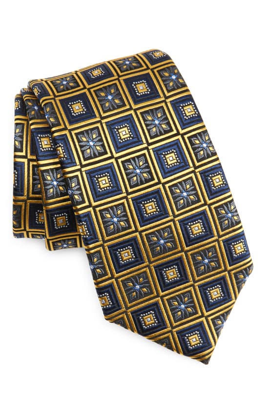 Shop Duchamp Geometric Silk Tie In Gold