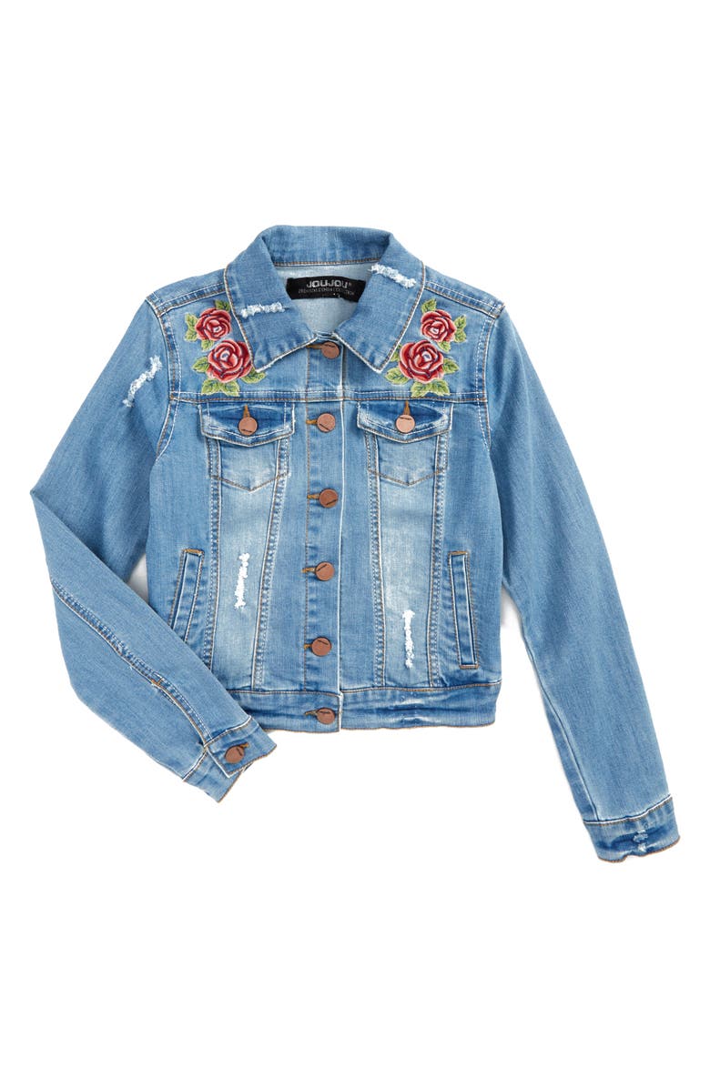 Jou Jou Embroidered Denim Jacket (Big Girls) | Nordstrom