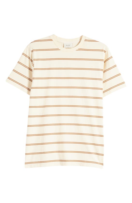 Forét Ferry Stripe Organic Cotton T-shirt In Rubber/ Cloud