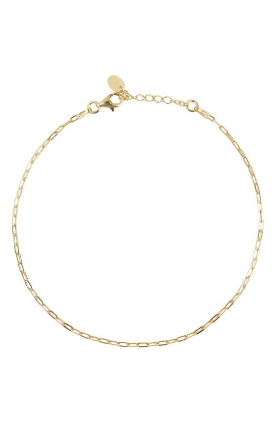 Shop Argento Vivo Sterling Silver Paper Clip Chain Anklet In Gold