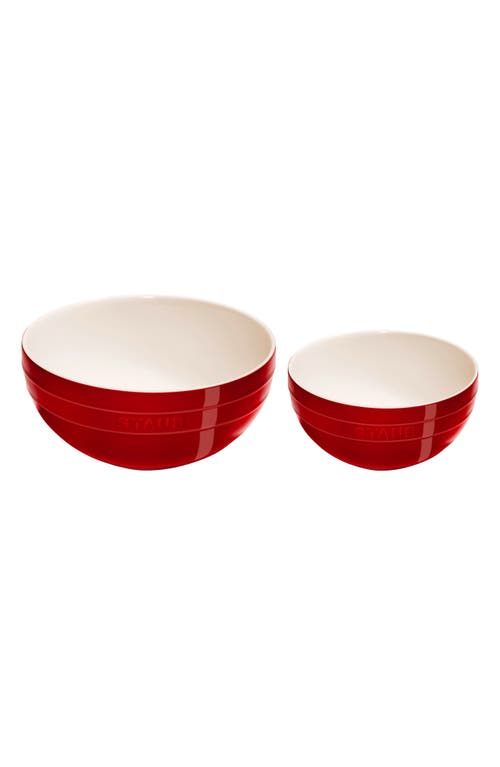 Staub 2-piece Ceramic Nested Mixing Bowl Set In Cherry