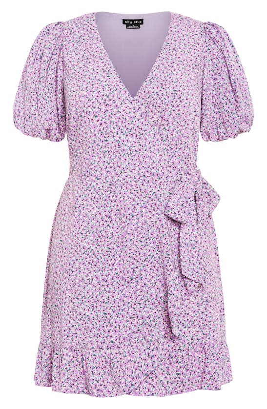 Shop City Chic Emmie Sweet Wrap Dress In Sweet Pea Floral