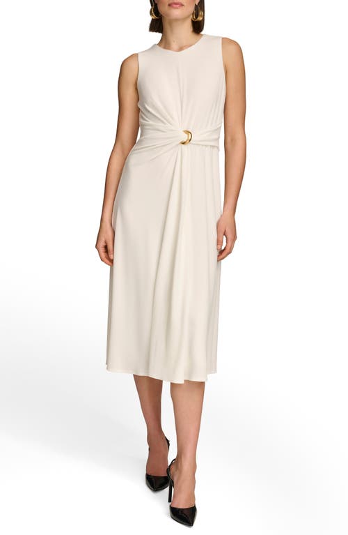 Poly Twisted Sleeveless Dress in Cream