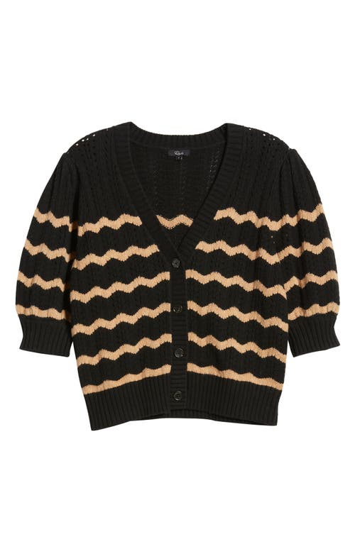 Shop Rails Isla Stripe Cardigan In Black Camel Stripe