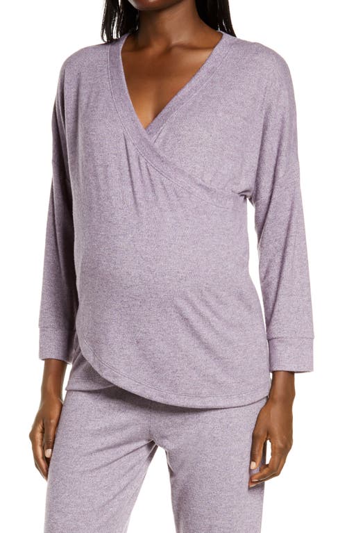 Anytime Nursing/Maternity Sweatshirt in Plum Marl