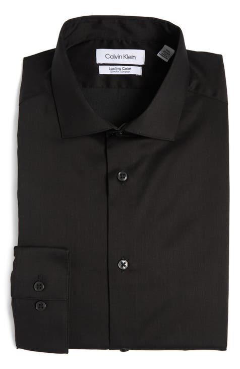 Men's Calvin Klein Slim Fit Non-Iron Dress Shirt 100% Cotton Casual Shirt  NEW