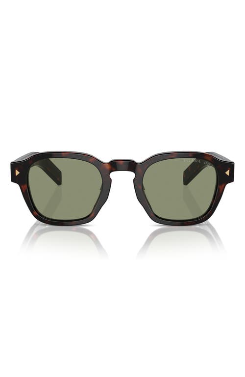Prada Sunglasses With Iconic Metal Plaque In Green