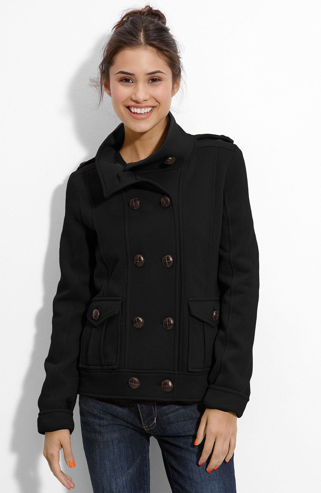 Rubbish® Double Breasted Lightweight Knit Jacket (Juniors) Nordstrom