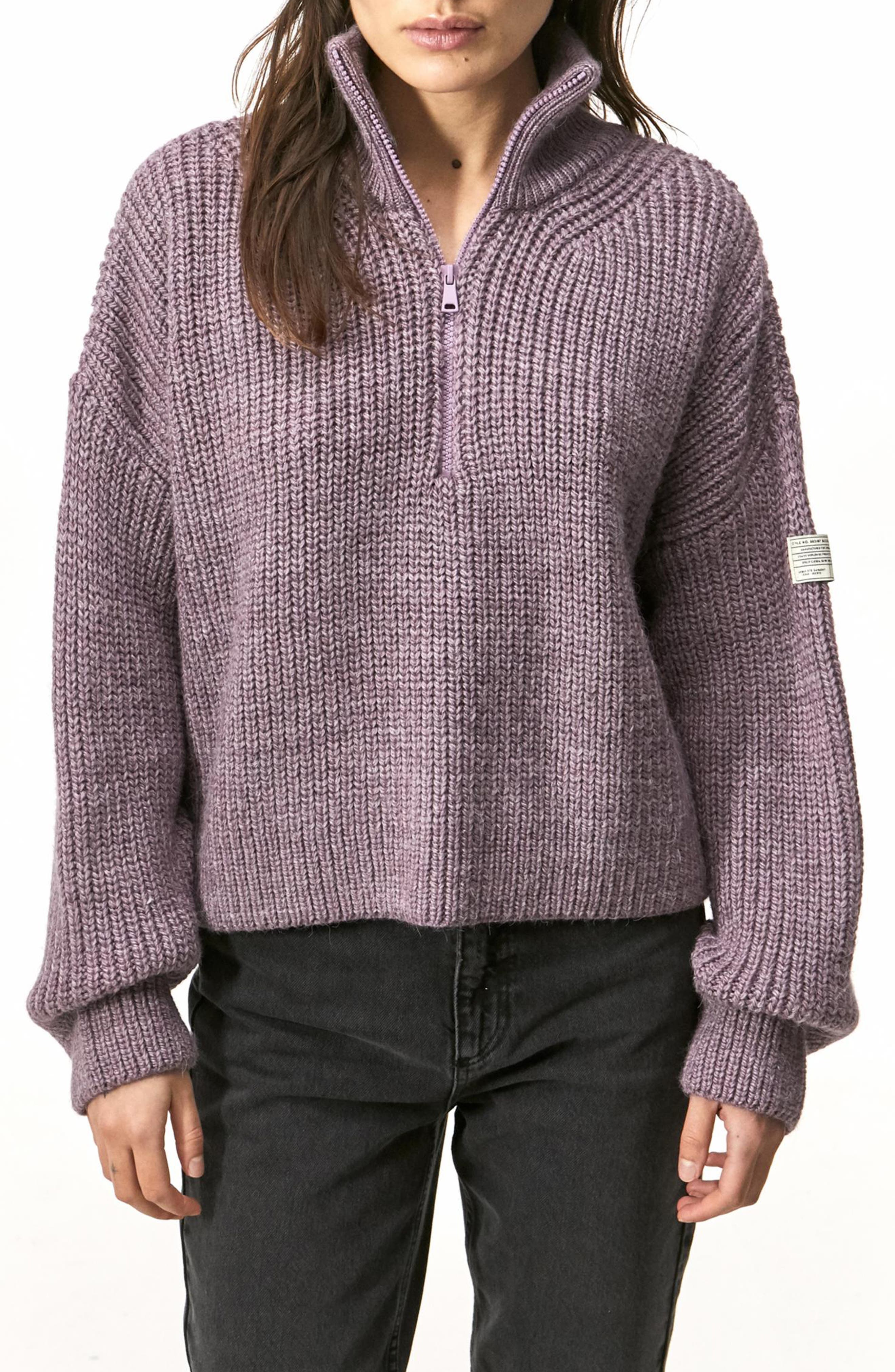 womens half zip sweaters