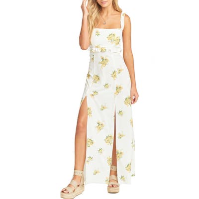 Show Me Your Mumu Bristol Floral Side Slit Maxi Dress, White